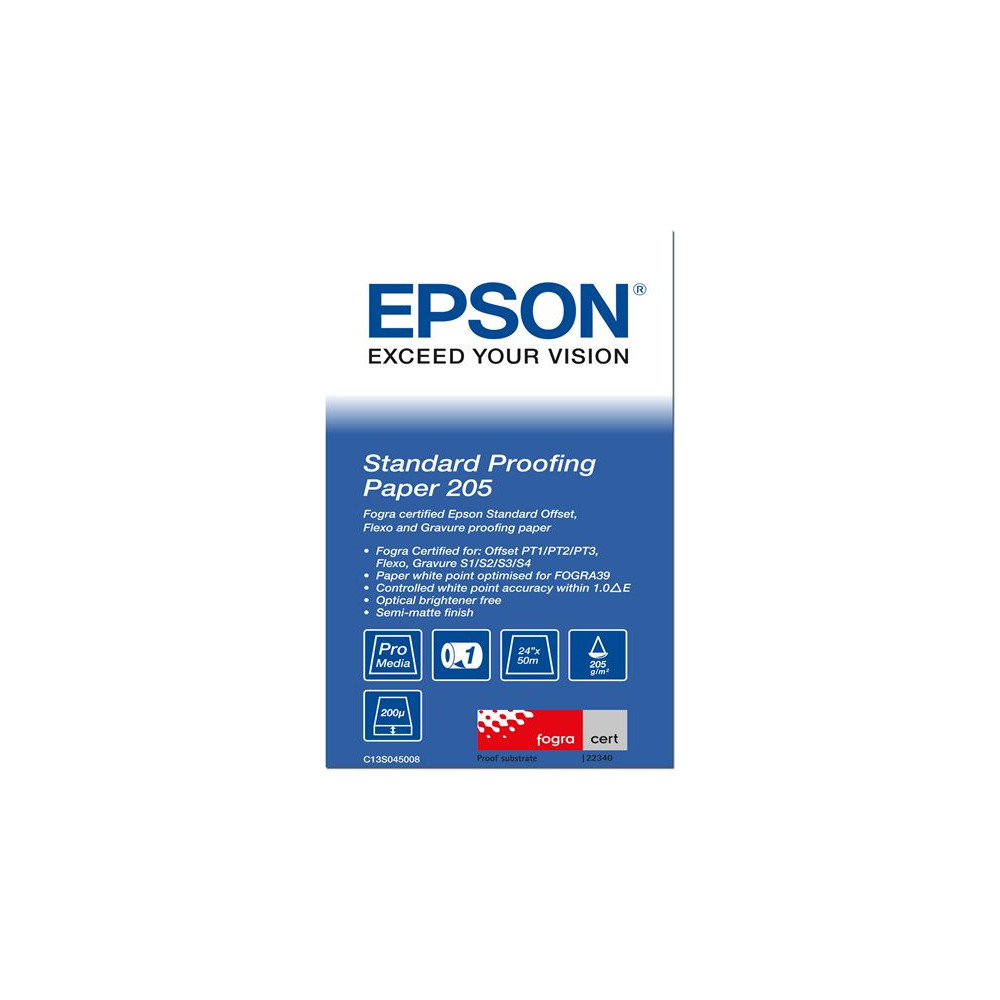 EPSON S045008 Standard proofing  papier inkjet 205g/m2 610mm x 50m 1 rouleau pack de 1