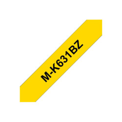 BROTHER Ruban MK631BZ, 12mm Noir sur fond Jaune, Non laminé, 8M