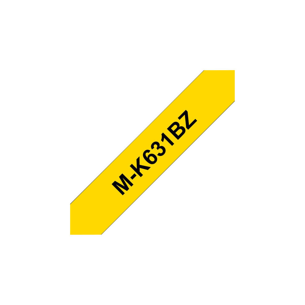 BROTHER Ruban MK631BZ, 12mm Noir sur fond Jaune, Non laminé, 8M