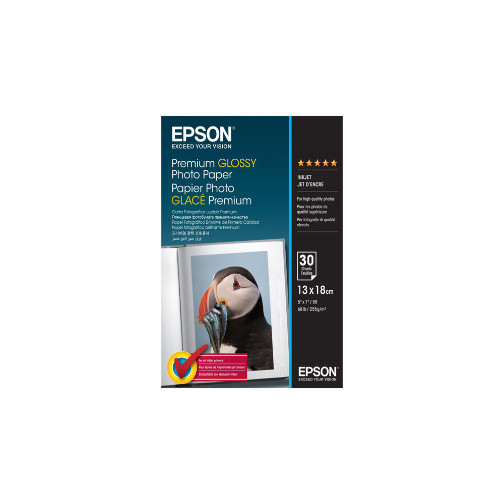 EPSON S042154 Premium brillant photo  papier inkjet 255g/m2 130x180mm 30 feuilles pack de 1