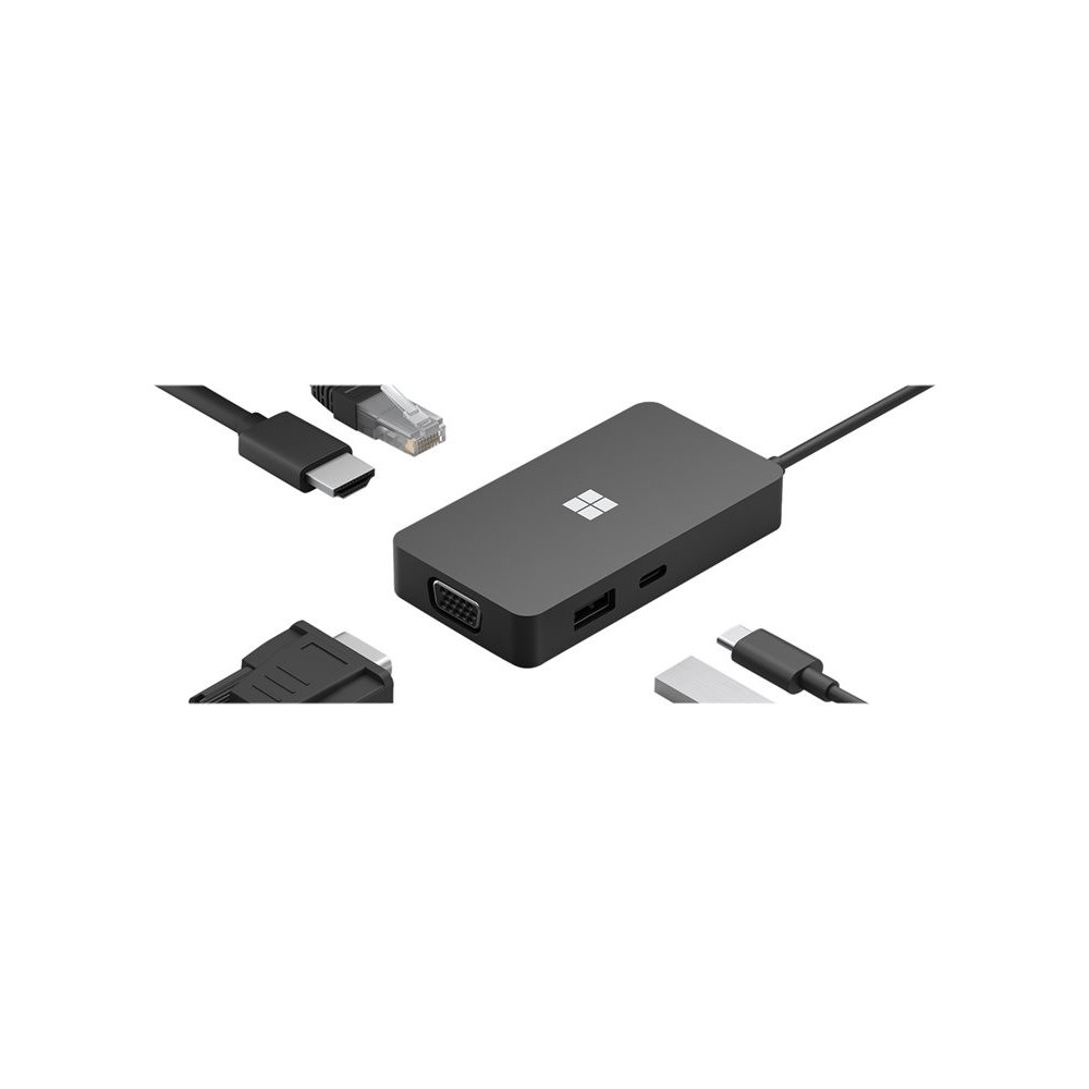MICROSOFT Surface - USB-C Travel Hub - Station d'accueil - USB 3.2 - VGA - HDMI - Ethernet - GigE - 20cm - Noir