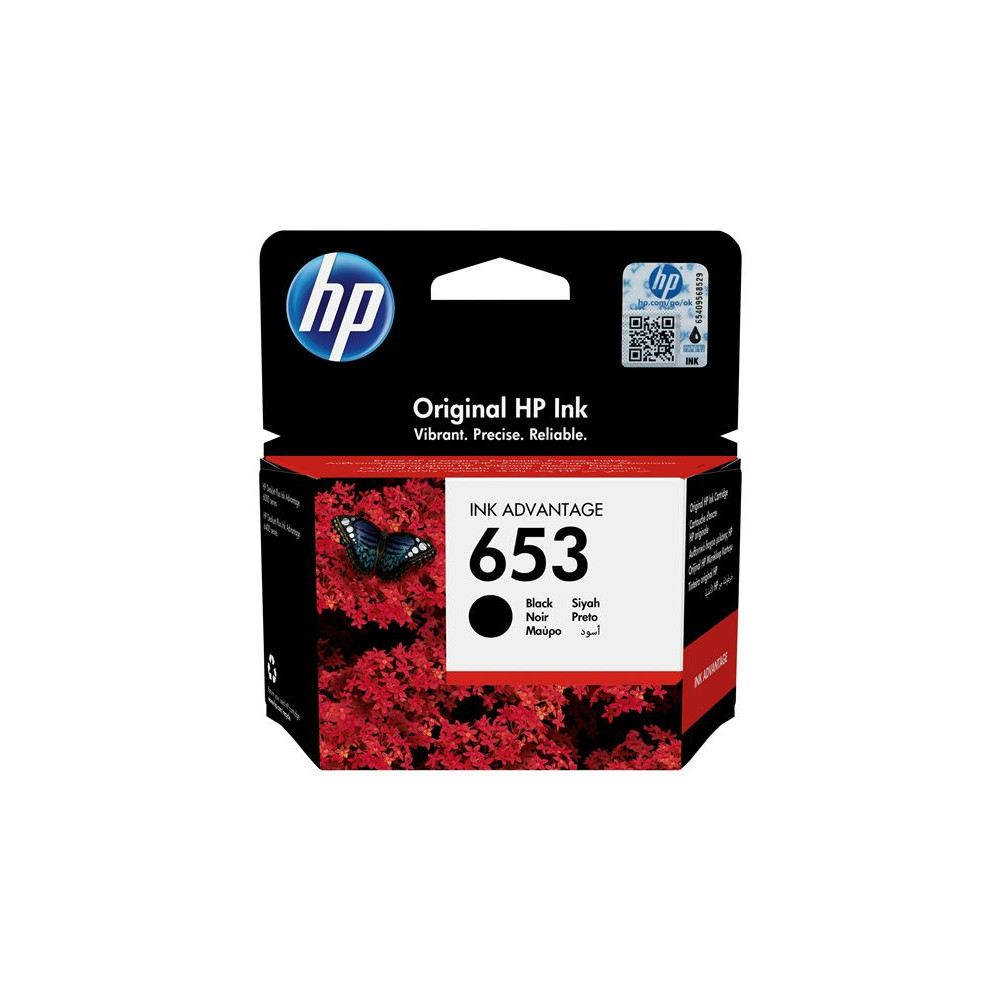 HP 653 Black Original Ink Advantage Cartridge