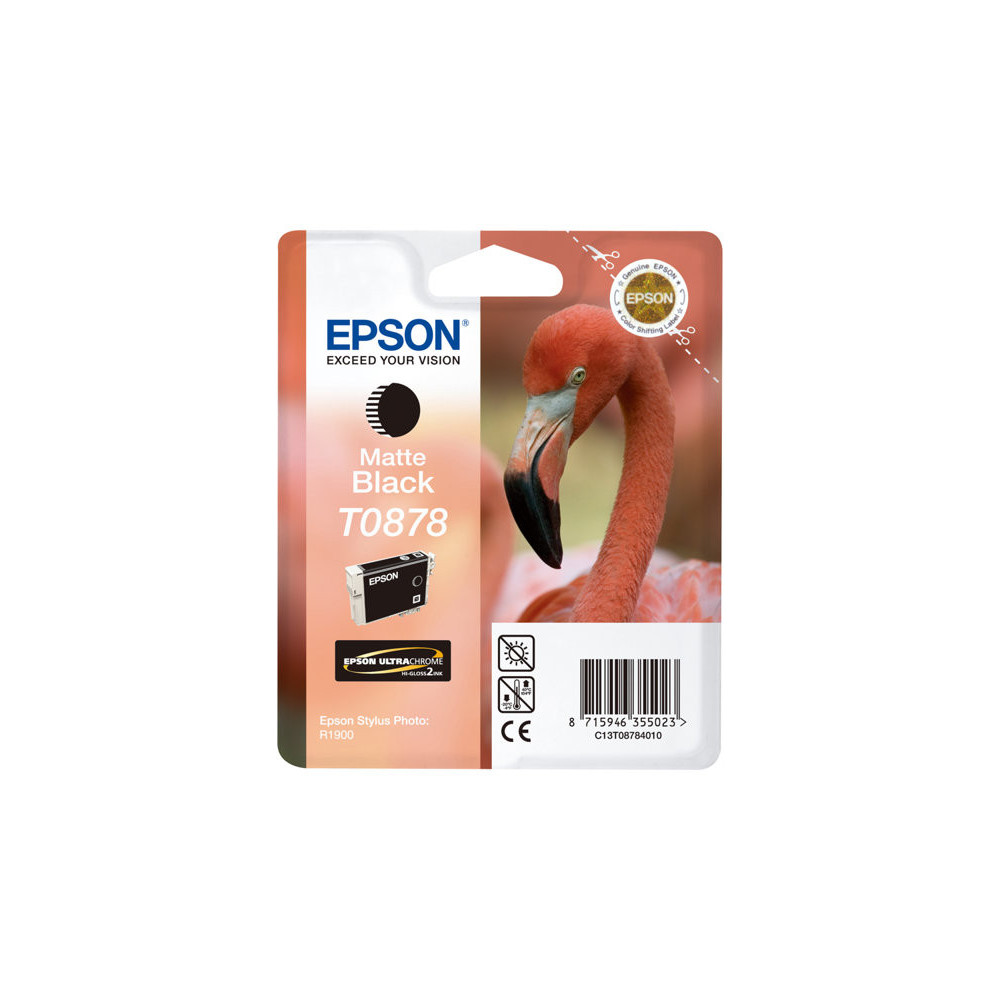 EPSON T0878 cartouche d encre noir mat capacité standard 11.4ml 1-pack blister sans alarme