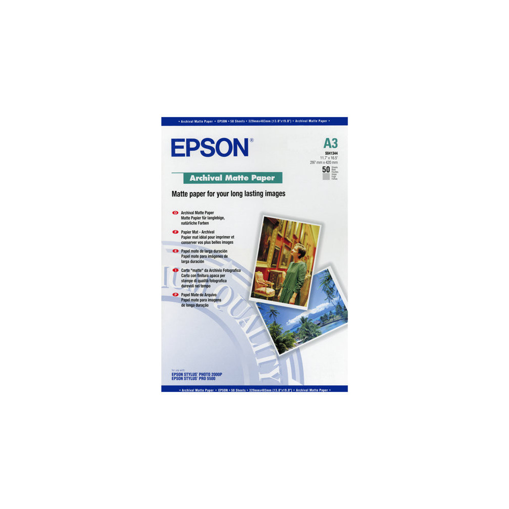 EPSON MATTE archival papier inkjet 192g/m2 A3 50 feuilles pack de 1