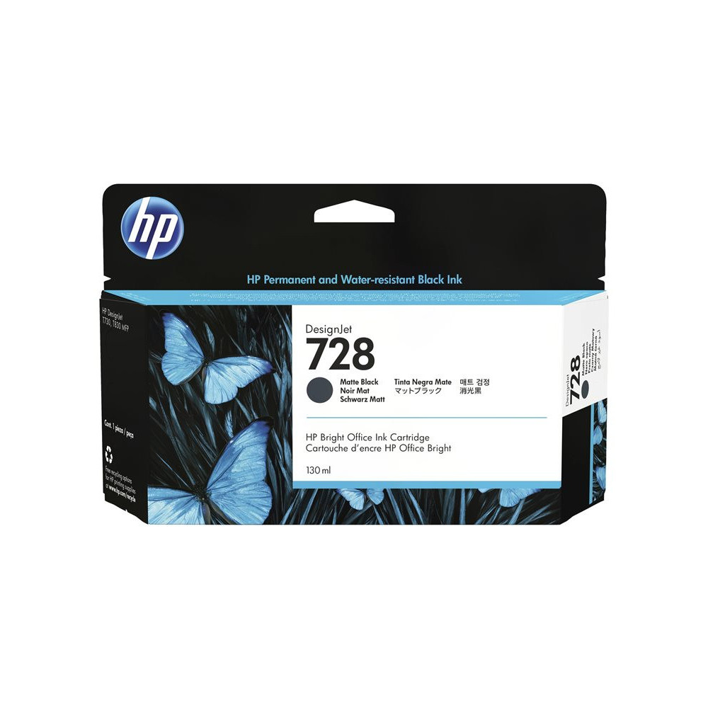 HP 728 130-ml Matte Black DesignJet Ink Cartridge