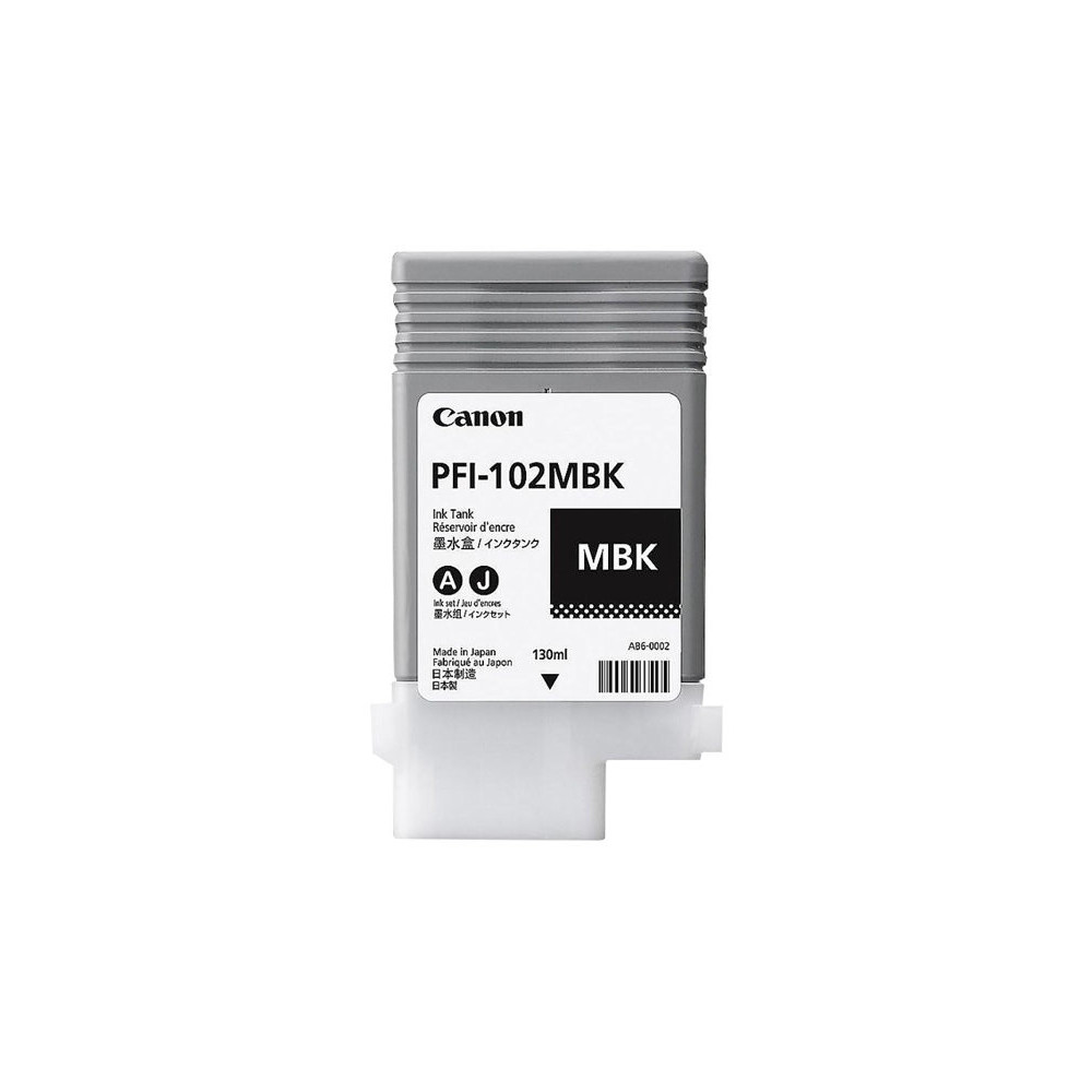 CANON PFI-102MBK cartouche dencre teintée noir mat capacité standard 130ml pack de 1