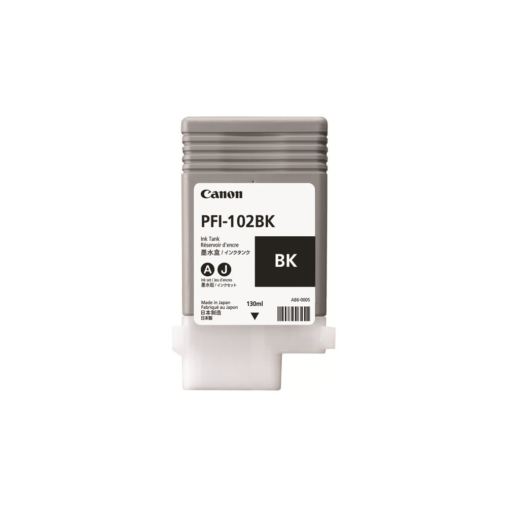 CANON PFI-102BK cartouche encre teintée noir capacité standard 130ml pack de 1