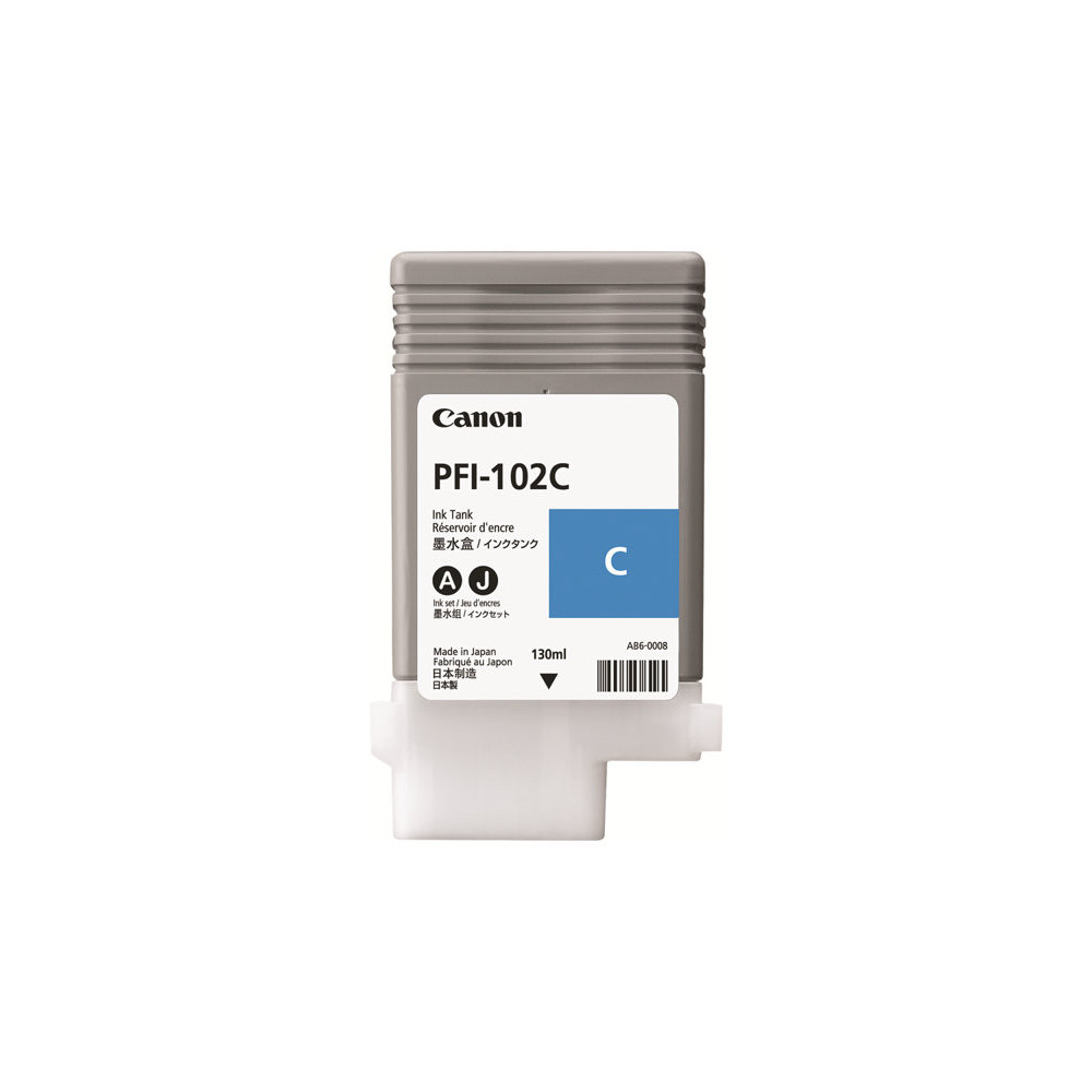 CANON PFI-102C cartouche encre teintée cyan capacité standard 130ml pack de 1