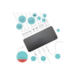 I-TEC USB 3.0/USB-C/Thunderbolt 3x 4K Docking Station 3xHDMI 2xDP GLAN 2xUSB-C 2xUSB 3.0 3.5mm Combo Audio/Mic PD 100W