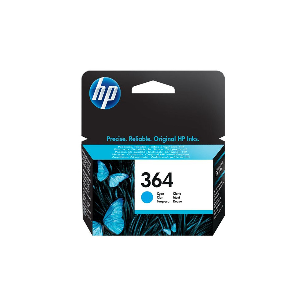 HP 364 original Ink cartridge CB318EE BA1 cyan standard capacity 3ml 300 pages 1-pack with Vivera Ink cartridge
