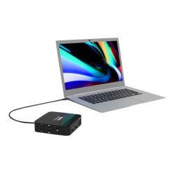 PORT DESIGNS USB Type C Travel Docking Station 2x4K Dual video display up to 4K 2x Display Port Charges laptops up to 85W