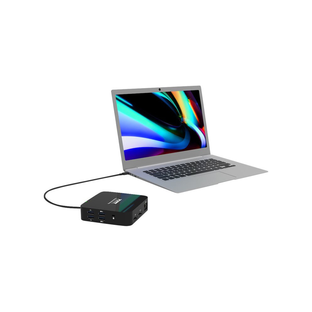 PORT DESIGNS USB Type C Travel Docking Station 2x4K Dual video display up to 4K 2x Display Port Charges laptops up to 85W