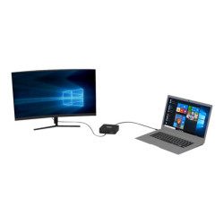 PORT DESIGNS USB Type C Travel Docking Station 2x4K Dual video display up to 4K 2x Display Port Charges laptops up to 85W