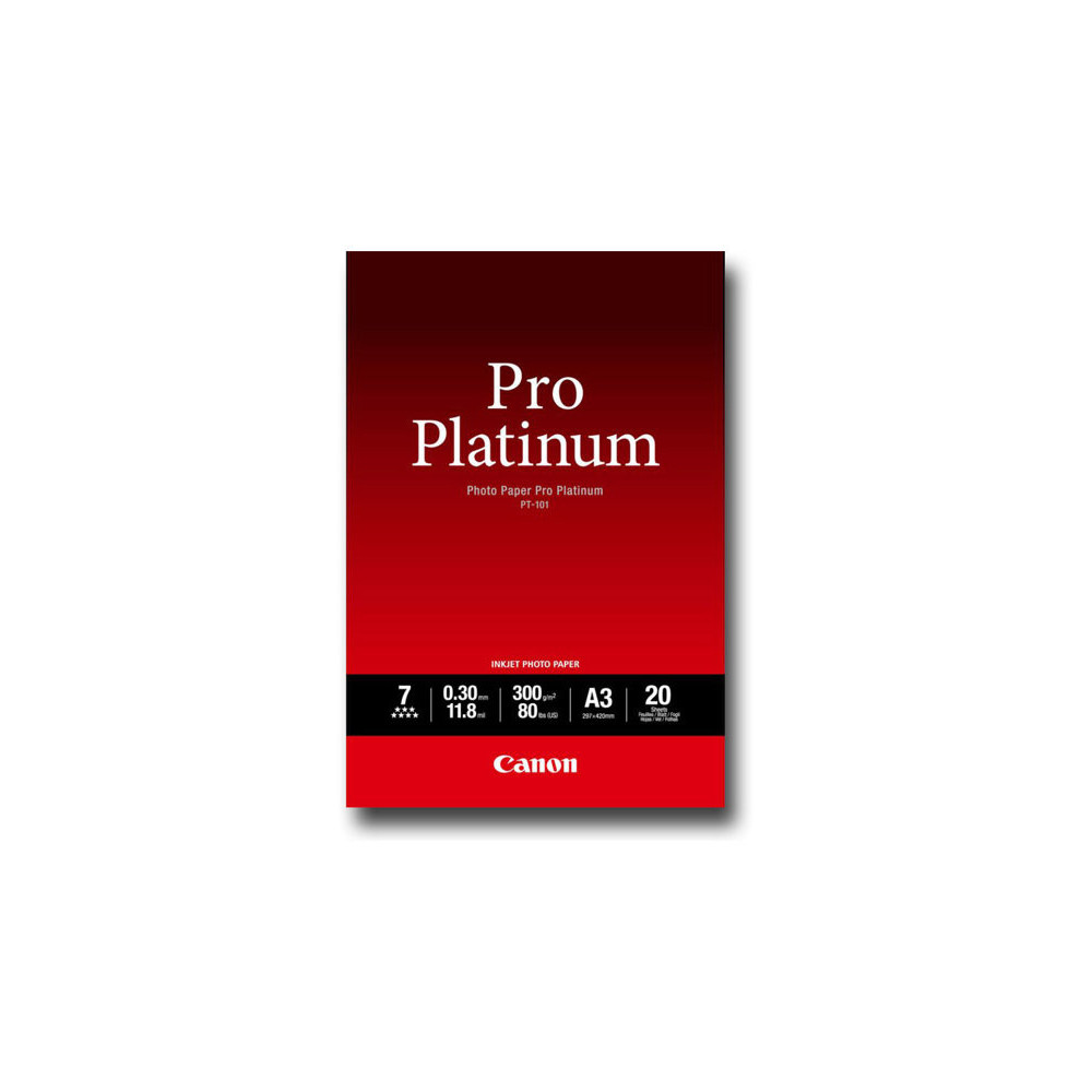 CANON PT-101 pro platinum photo  papier 300g/m2 A3 20 feuilles pack de 1