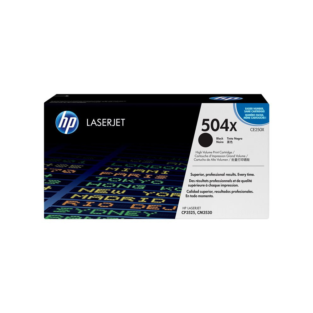HP 504X original Colour LaserJet Toner cartridge CE250X black high capacity 10.500 pages 1-pack ColorSphere