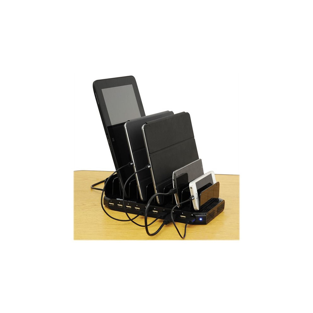 EATON TRIPPLITE 10Port USB Charging Station with Adjustable Storage 12V 8A 96W USB Charger Output Schuko Power Cord