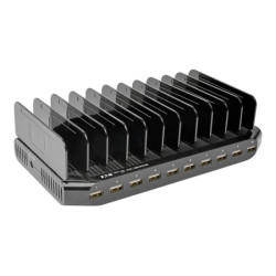 EATON TRIPPLITE 10Port USB Charging Station with Adjustable Storage 12V 8A 96W USB Charger Output Schuko Power Cord