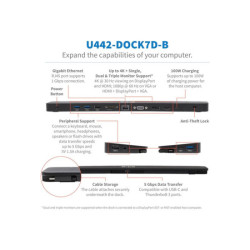EATON TRIPPLITE USB-C Dock Triple Display 4K HDMI & DP VGA USB 3.2 Gen 1 USB-A/C Hub GbE 100W PD Charging
