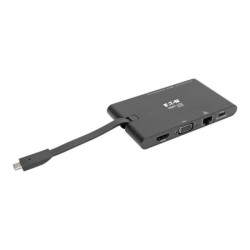 EATON TRIPPLITE USB-C Dock 4K HDMI VGA USB 3.2 Gen 1 USB-A/C Hub GbEemory Card 100W PD Charging