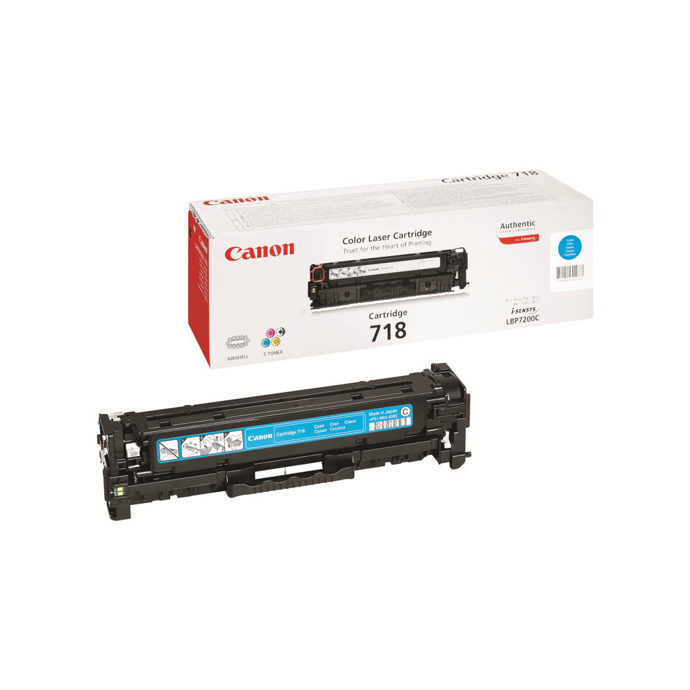 CANON 718 cartouche de toner cyan capacité standard 2.900 pages pack de 1