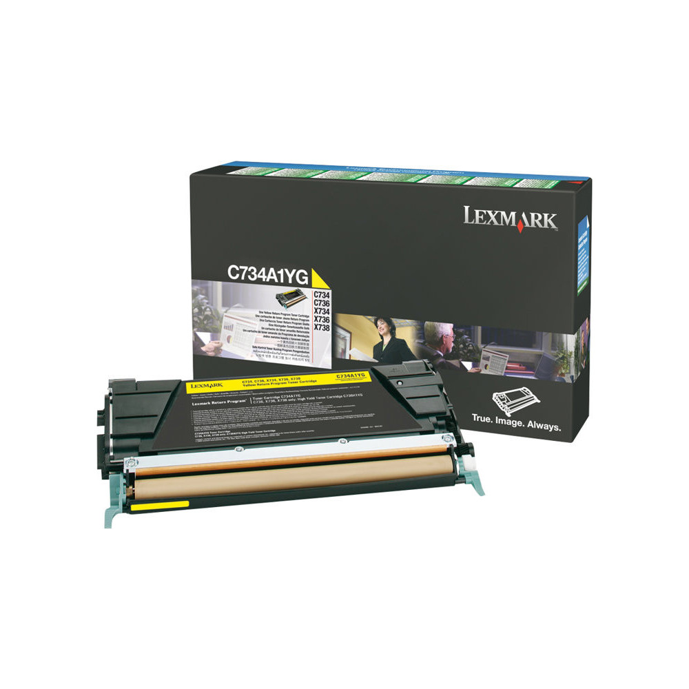 LEXMARK C734,  X734 cartouche de toner jaune capacité standard 6.000 pages pack de 1 retour programme