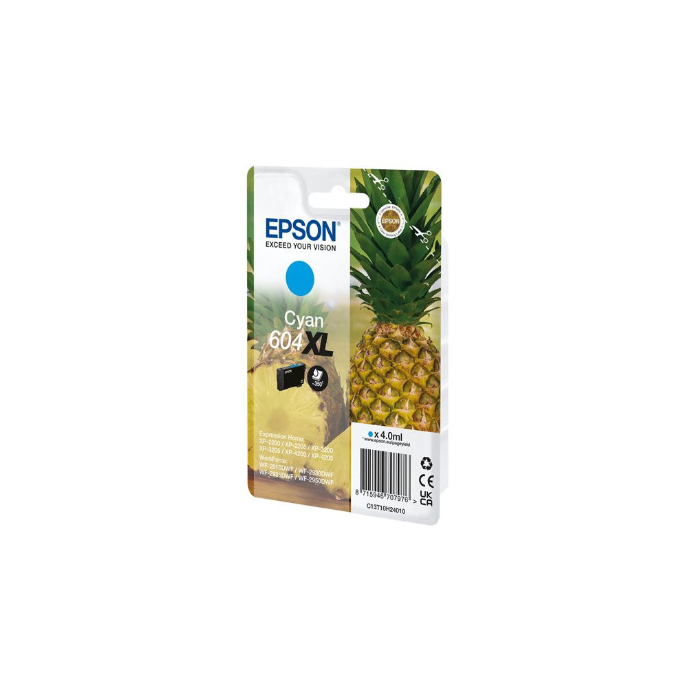EPSON 4LB Singlepack Cyan 604XL Ink