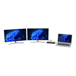PORT DESIGNS Docking Station 2x 2K Combo USB-A USB-C Double Video Displays up to 2K HDMI 1.4 1080p USB Type C & USB Type A 3.0