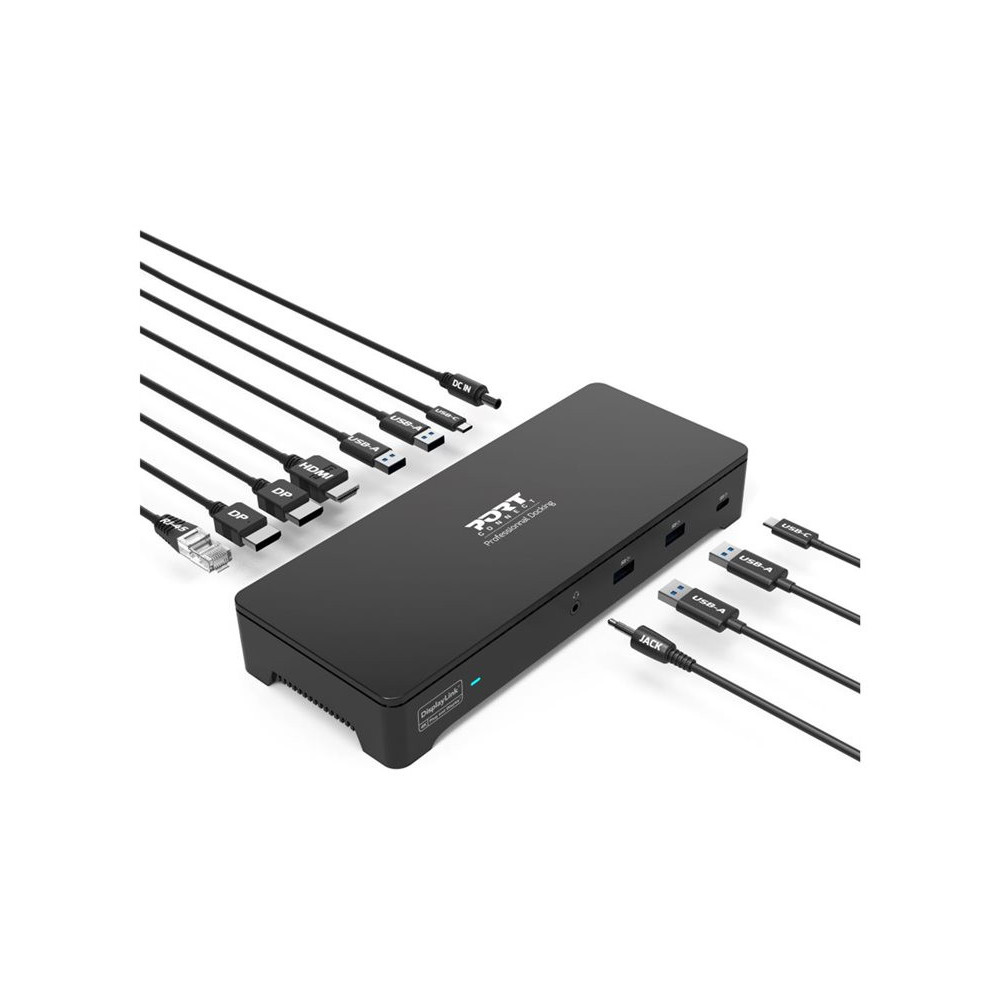 PORT DESIGNS Triple Screen Docking Station With 100W Power Dual USB-C & USB-A Connectivity Charges Laptops Up To 100W