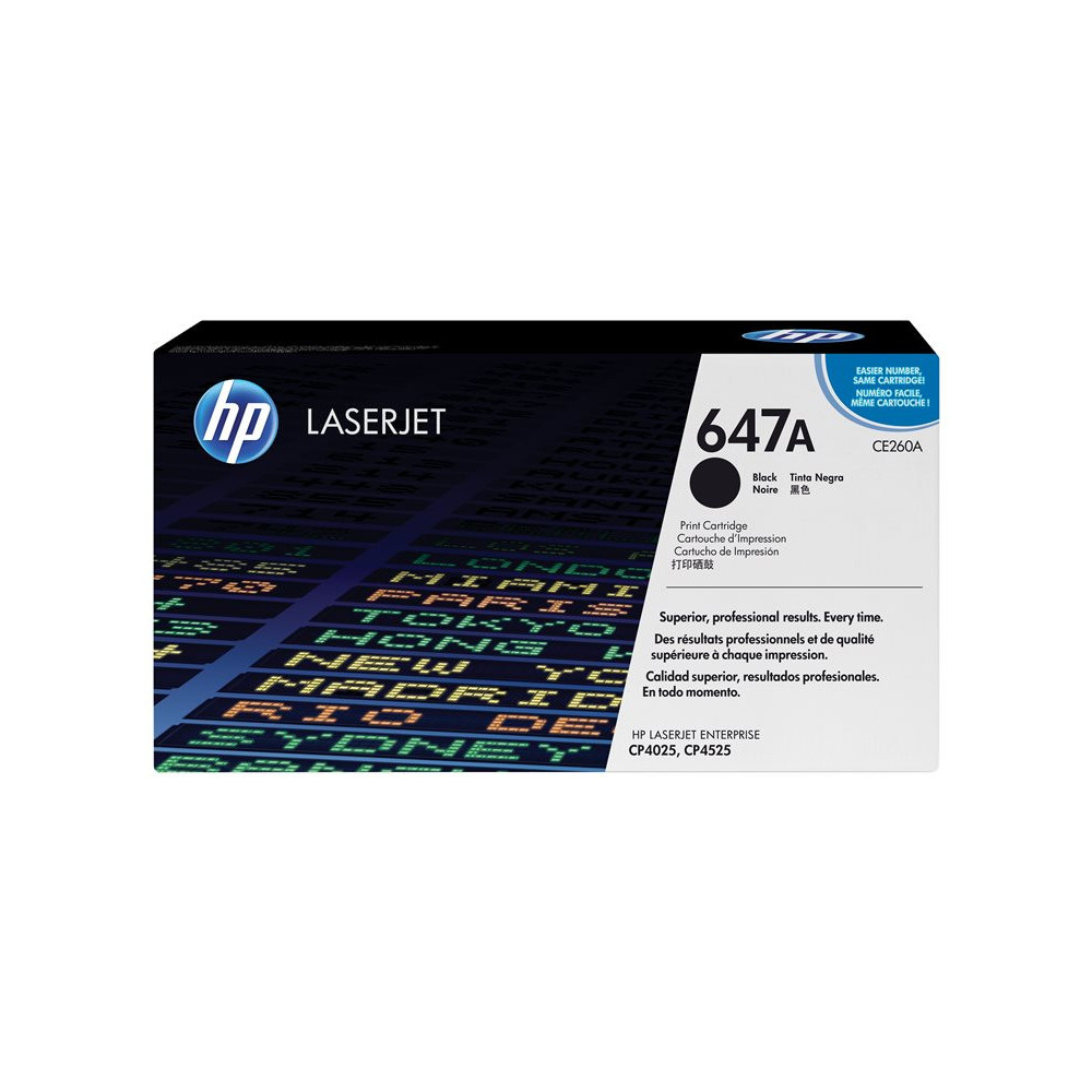 HP 647A original Color LaserJet Toner cartridge CE260A black standard capacity 8.500 pages 1-pack
