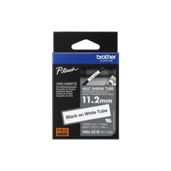 BROTHER Heat Shrink Tube Black on White 11.2mm