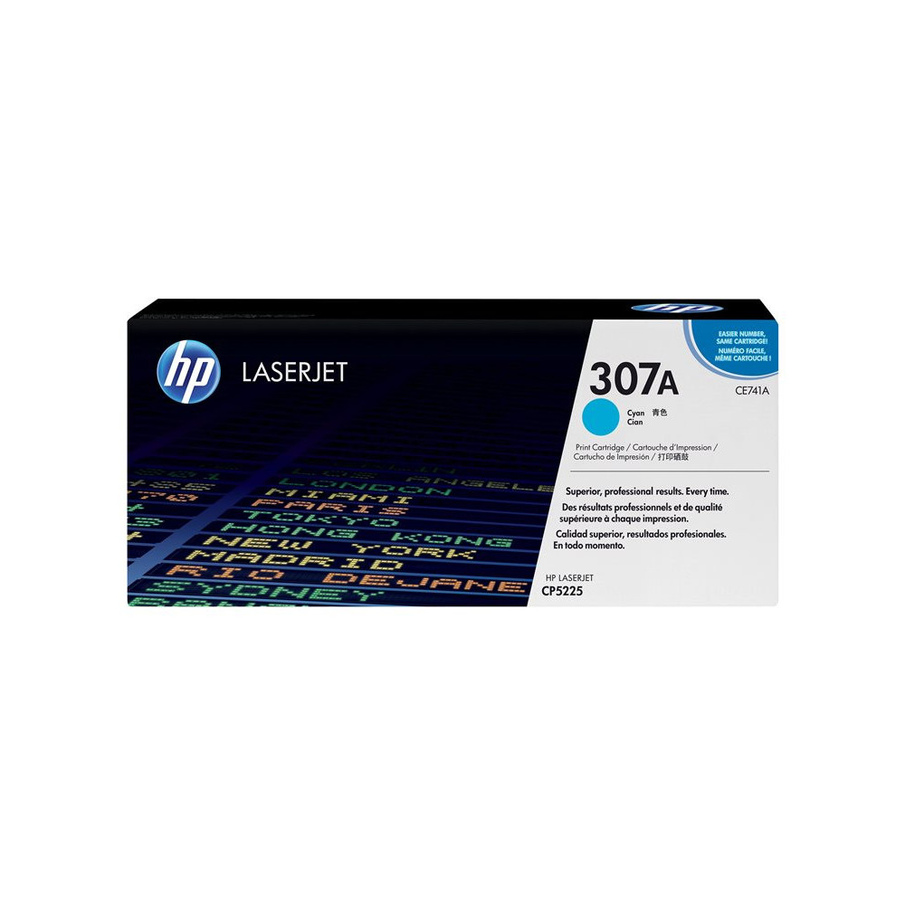 HP original Colour LaserJet CE741A Toner cartridge cyan standard capacity 7.300 pages 1-pack