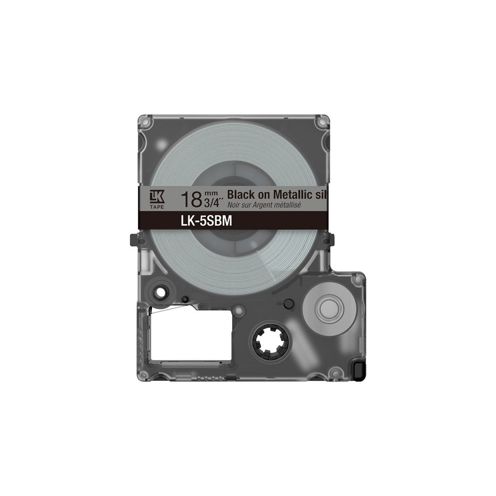 EPSON Metallic Tape Silver/Black 18mm 9m LK-5SBM redeal.fr