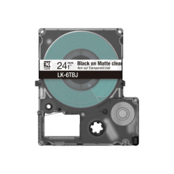 EPSON Matte Tape Clear/Black 24mm 8m LK-6TBJ redeal.fr