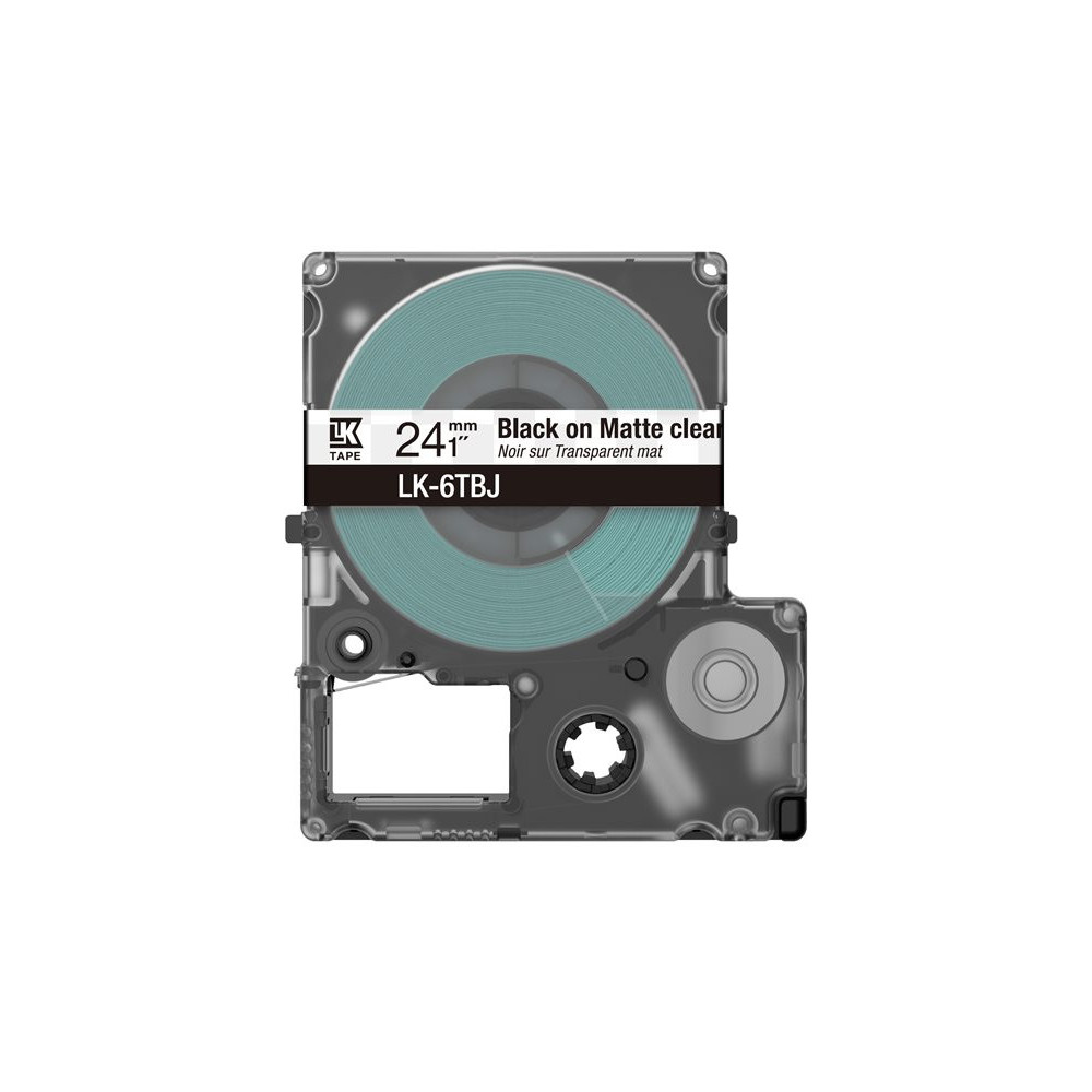 EPSON Matte Tape Clear/Black 24mm 8m LK-6TBJ redeal.fr