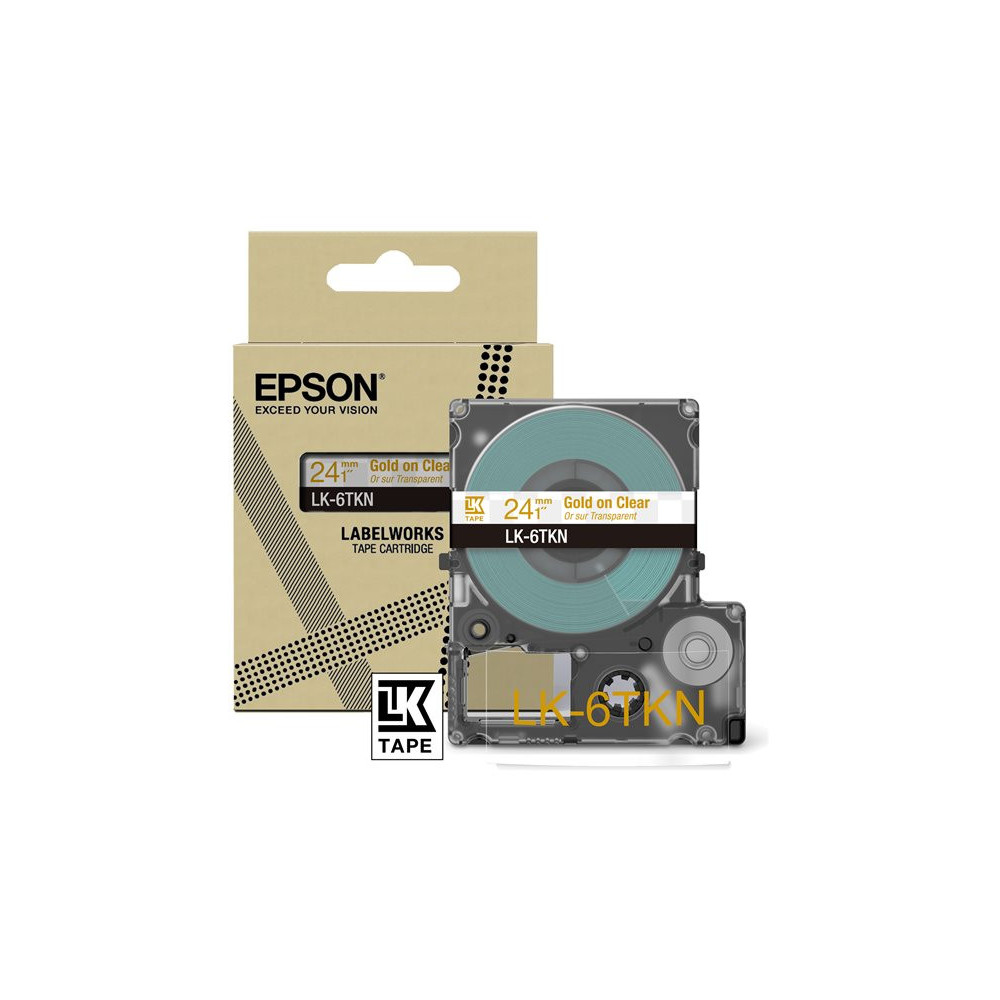 EPSON Metallic Tape Clear/Gold 24mm 9m LK-6TKN redeal.fr