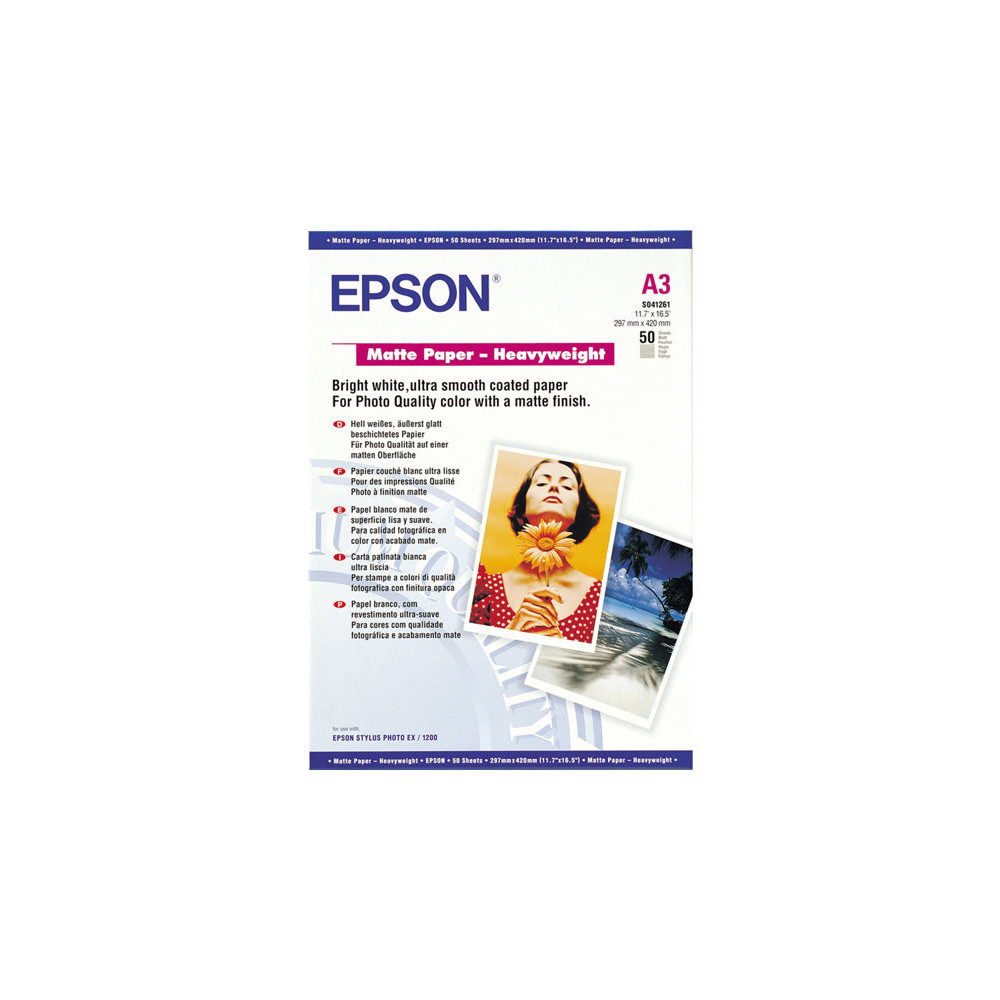 EPSON S041261 Matte heavyweight  papier inkjet 167g/m2 A3 50 feuilles pack de 1