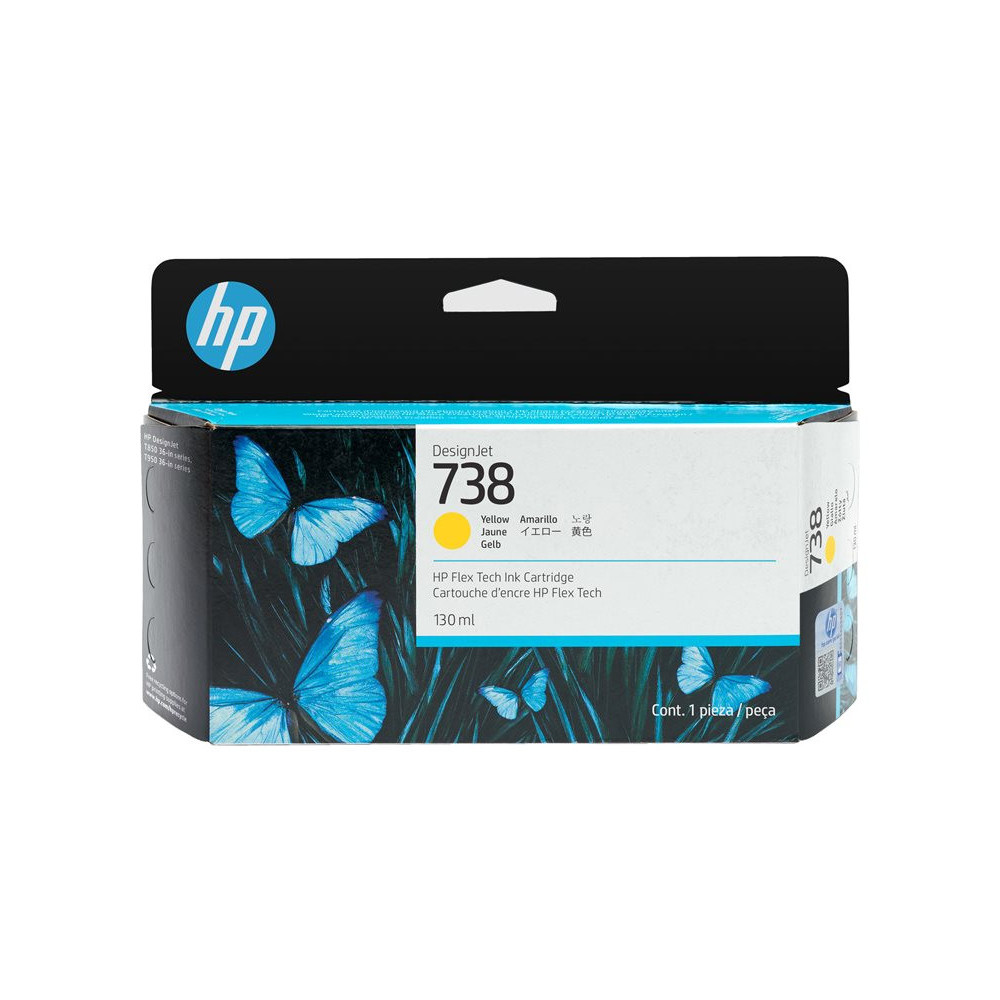 HP 738 130-ml Yellow DesignJet Ink Cartridge redeal.fr