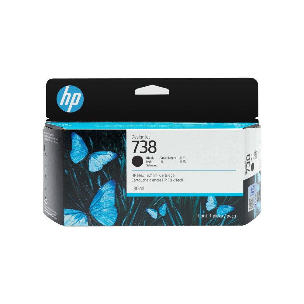 HP 738 130-ml Black DesignJet Ink Cartridge