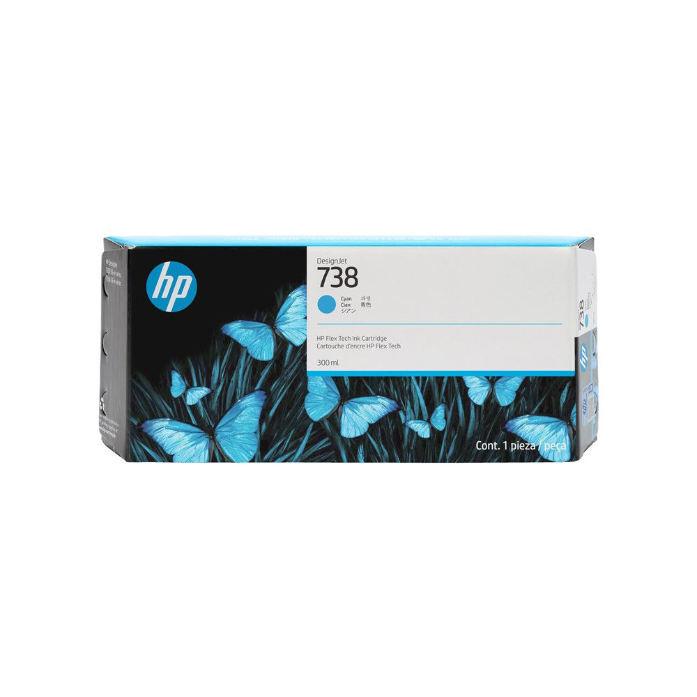 HP 738 300-ml Cyan DesignJet Ink Cartridge
