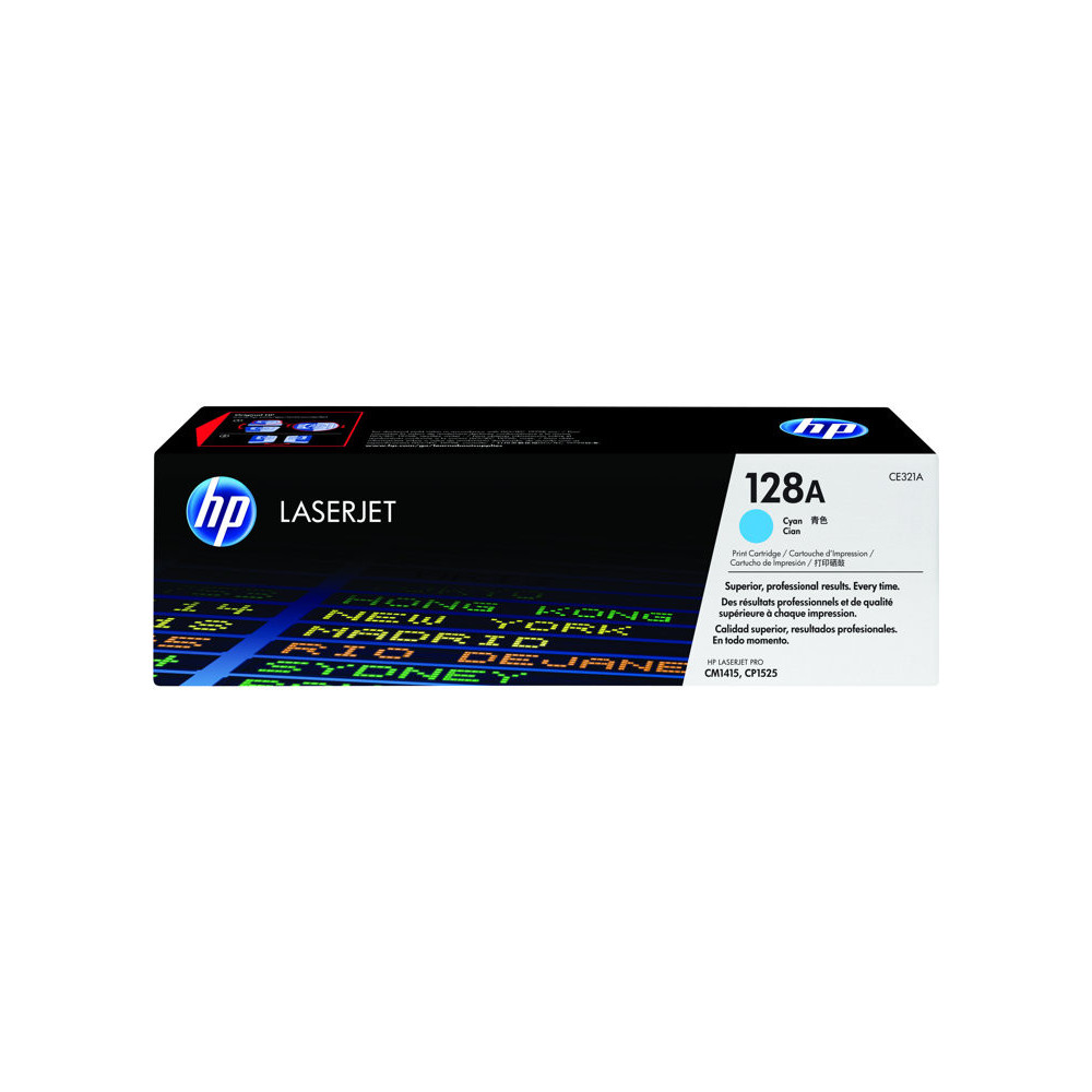 HP 128A original LaserJet Toner cartridge CE321A cyan standard capacity 1.300 pages 1-pack