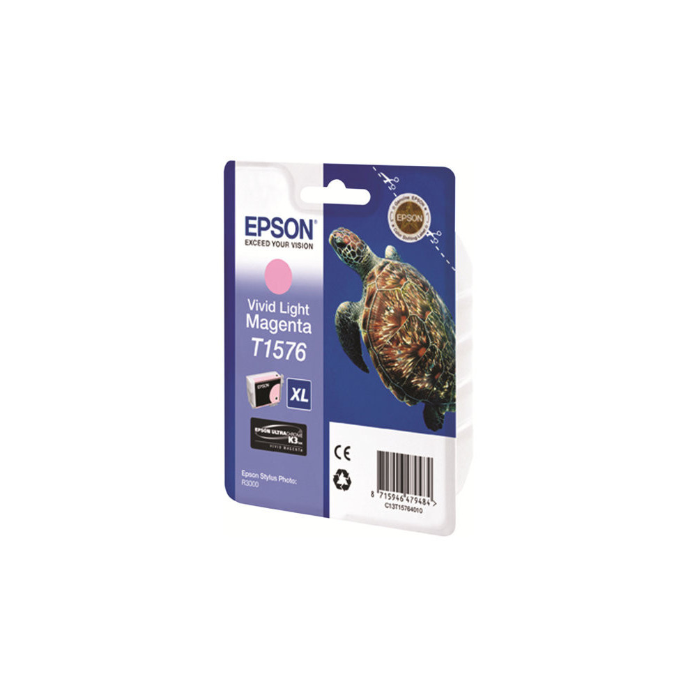 EPSON 5LB T1576 ink cartridge vivid light magenta standard capacity 1-pack blister without alarm