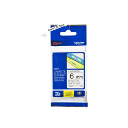BROTHER P-TOUCH TZE-211 noir sur blanc 6mm