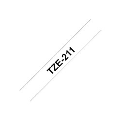 BROTHER P-TOUCH TZE-211 noir sur blanc 6mm