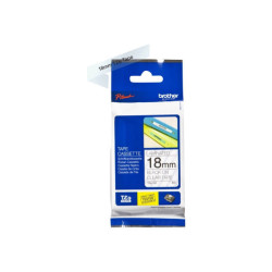 BROTHER P-TOUCH TZE-141 noir sur clear 18mm