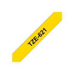 BROTHER P-TOUCH TZE-621 noir sur jaune  9mm