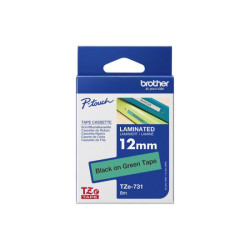 BROTHER TZ731 tape cassette 12mm 8m green black for P-touch 200 300 500 Series