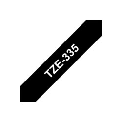 BROTHER P-TOUCH TZE-335 blanc sur noir  12mm