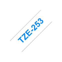 BROTHER P-TOUCH TZE-253 bleu sur blanc 24mm