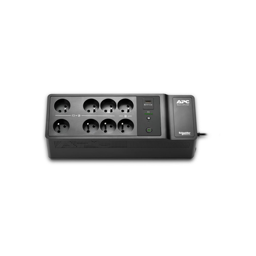 APC Back-UPS 500VA 8 schuko outlets 230V 1 USB charging port