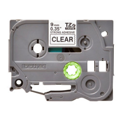 BROTHER P-TOUCH TZE-S121 noir sur clear 9mm extra gluey